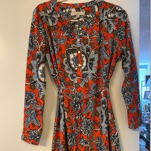 Floral Knee Length Loft Tie Dress